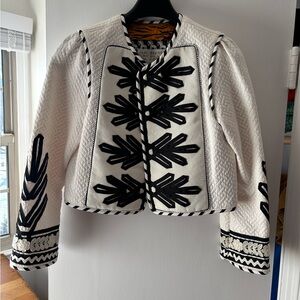 Alix Of Bohemia Black and White Embroidered "Petit Coco" Jacket Blazer